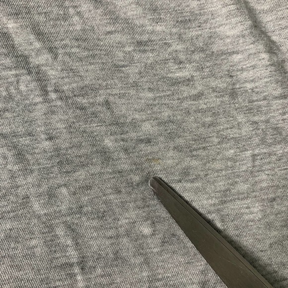 Ivoire Womens T-Shirt Size Medium Gray Tie Cuffs Short Sleeves V-Neck Pullover - Picture 5 of 10